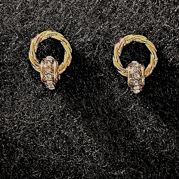 Anne Klein Jewelry - ANNE KLEIN.  CRYSTAL WHEEL. TWISTED HOOP. EARRINGS